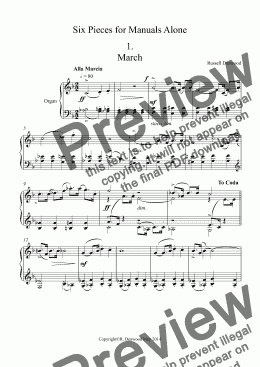 page one of Denwood - 6 Pieces for Organ (manuals only)