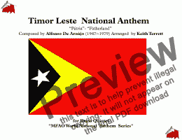 page one of Timor Leste National Anthem for Brass Quintet (MFAO World National  Anthem Series)