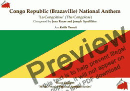 page one of  Congo (Republic) National Anthem "La Congolaise" for Brass Quintet (MFAO World National Anthem Series)