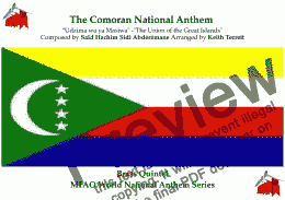page one of Comoran National Anthem "Udzima wa ya Masiwa" -"The Union of the Great Islands" for Brass Quintet (MFAO World National Anthem Series)