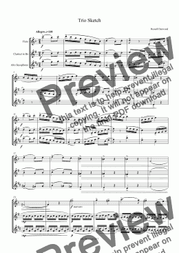 page one of Denwood - Trio Sketch for flute, Bb clarinet & alto saxophone