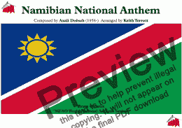 page one of Namibian National Anthem "Namibia, Land of the Brave" for Brass Quintet (MFAO World National Anthem Series)
