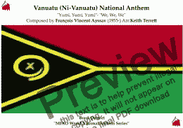 page one of Vanuatu National Anthem ("Yumi, Yumi, Yumi"- "We, We, We") for Brass Quintet (MFAO World National Anthem Series)