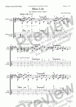 page one of Blues Life (GS plus TAB)
