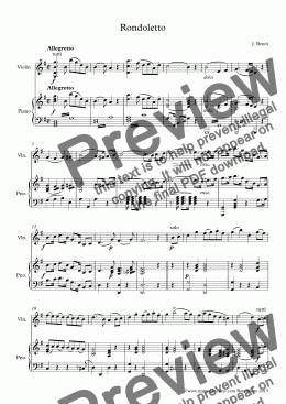page one of Beneš Rondoletto for Violin and Piano