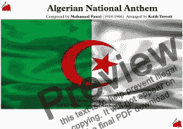 page one of Algerian National Anthem for Brass Quintet (MFAO World National Anthem Series)