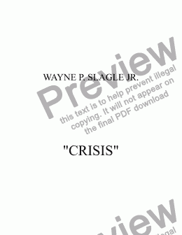 page one of "CRISIS"
