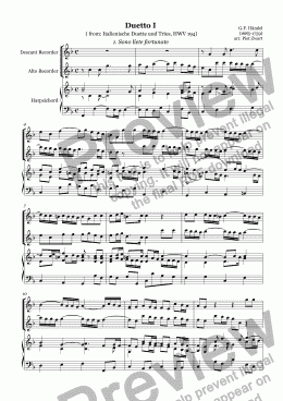 page one of Duetto I (Händel)