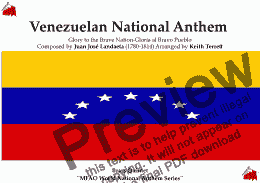 page one of Venezuelan National Anthem (Glory to the Brave Nation) for Brass Quintet (MFAO World National Anthem Series)