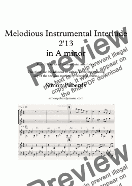 page one of Instrumental Interlude 2’13 for 2 flutes, guitar and/or piano