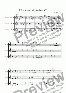 page one of 3 Trumpet’s call, Anthem VII