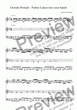 page one of Chorale Prelude - Father I place into your hands(1)
