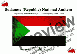 page one of Sudanese (Republic) National Anthem (Nahnu Djundulla Djundulwatan) for Brass Quintet (MFAO World National Anthem Series)