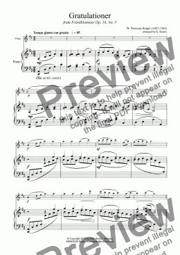 page one of Gratulationer for flute and piano