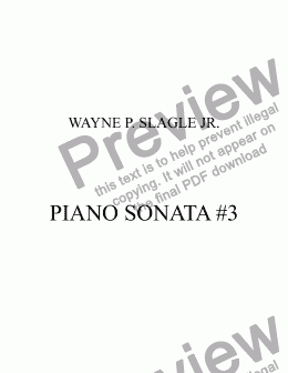 page one of PIANO SONATA #3