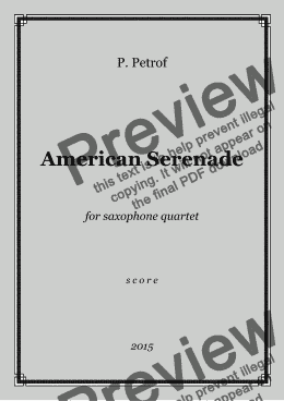 page one of AMERICAN SERENADE - saxophone quartet