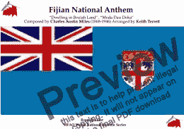 page one of Fijian National Anthem “Dwelling in Beulah Land”. “Meda Dau Doka” for Brass Quintet (MFAO World Anthem Series)