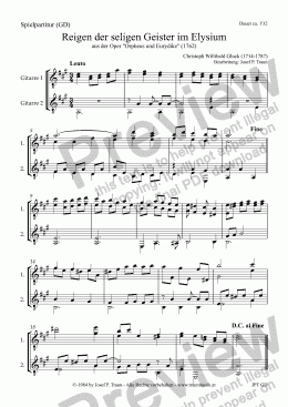 page one of Reigen der seligen Geister im Elysium (GD/Score)