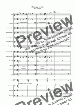 page one of Opening Music