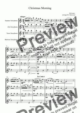 page one of Selivanov - Christmas Morning for Sax Quartet SATB