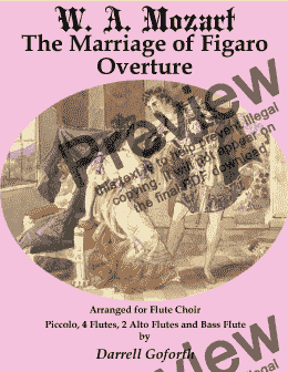page one of Mozart: The Marriage of Figaro for Flute Choir, Overture