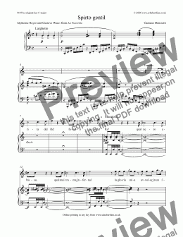 page one of Spirto gentil [La Favorita: tenor]