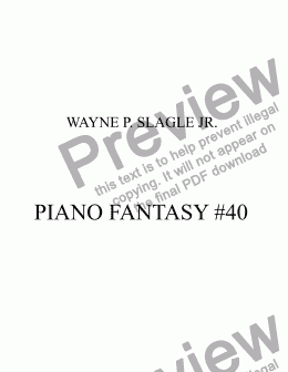page one of PIANO FANTASY #40