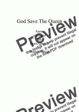 page one of God Save The Queen for Brass Quartet
