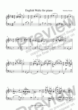 page one of English Waltz for piano