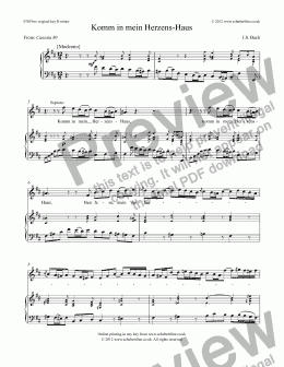 page one of Komm in mein Herzens-Haus [BWV 80: sop.]