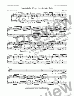 page one of Bereitet die Wege, bereitet die Bahn [BWV 132: sop.]