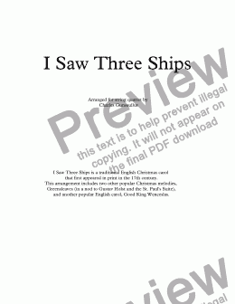 page one of I Saw Three Ships