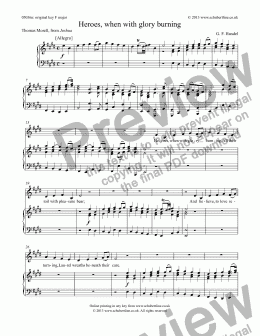 page one of Heroes, when with glory burning [Joshua: alto or tenor]
