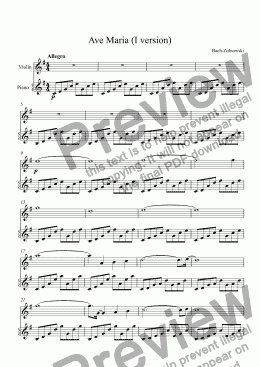 page one of Ave Maria (I version)