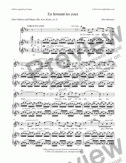 page one of En fermant les yeux [Manon: tenor]