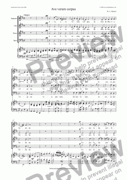 page one of Ave verum corpus - original choral version