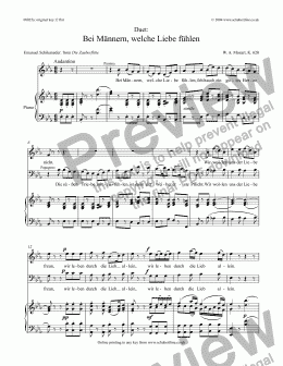 page one of Bei Männern, welche Liebe fühlen [duet, Die Zauberflöte: sop. and bar.]