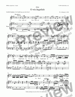 page one of O wie ängstlich [Entführung: tenor]