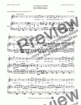 page one of Der Hölle Rache - Queen of Night 2nd aria [Die Zauberflöte: sop.]