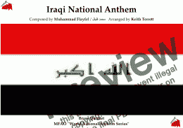 page one of Iraqi National Anthem (“Mawtini”  “My Homeland”) for Brass Quintet (MFAO World National Anthem Series)