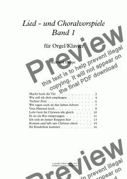 page one of 10 Lied-und Choralvorspiele Band 1