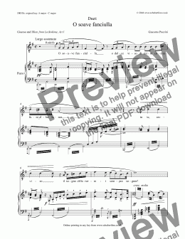 page one of O soave fanciulla - duet [La Bohème: sop., bar.]