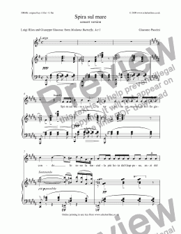 page one of Spira sul mare  (concert version) [Madama Butterfly: sop.]