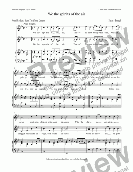 page one of We the spirits of the air - duet [The Fairy Queen: sop., alto/mezzo]