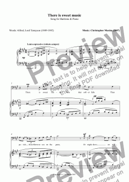 page one of There is sweet music (Song for Baritone & Piano)