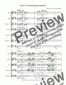 page one of Kleine Unterhaltungssymphonie