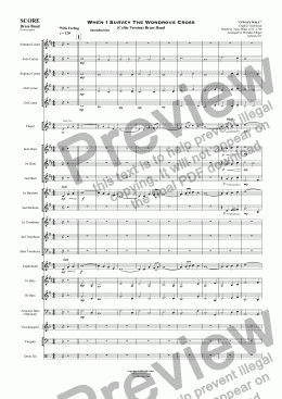 page one of When I Survey The Wondrous Cross (Celtic Version) Brass Band