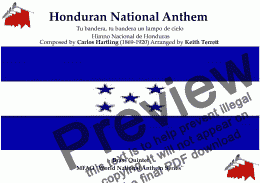 page one of Honduran National Anthem (Tu bandera, tu bandera un lampo de cielo) for Brass Quintet (MFAO World National Anthem Series)