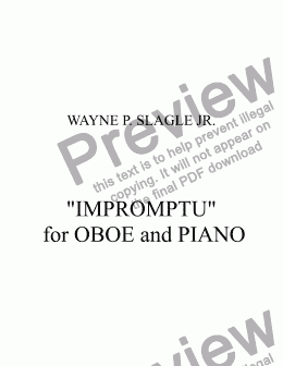 page one of "IMPROMPTU"  for OBOE and PIANO