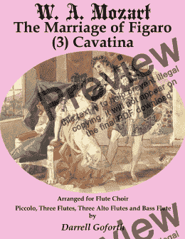 page one of The Marriage of Figaro for Flute Choir 3: Cavatina K. 492